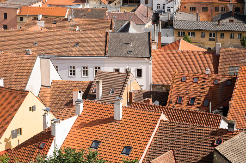 Roofs of the Jewish Quarter in Třebíč, UNESCO monument