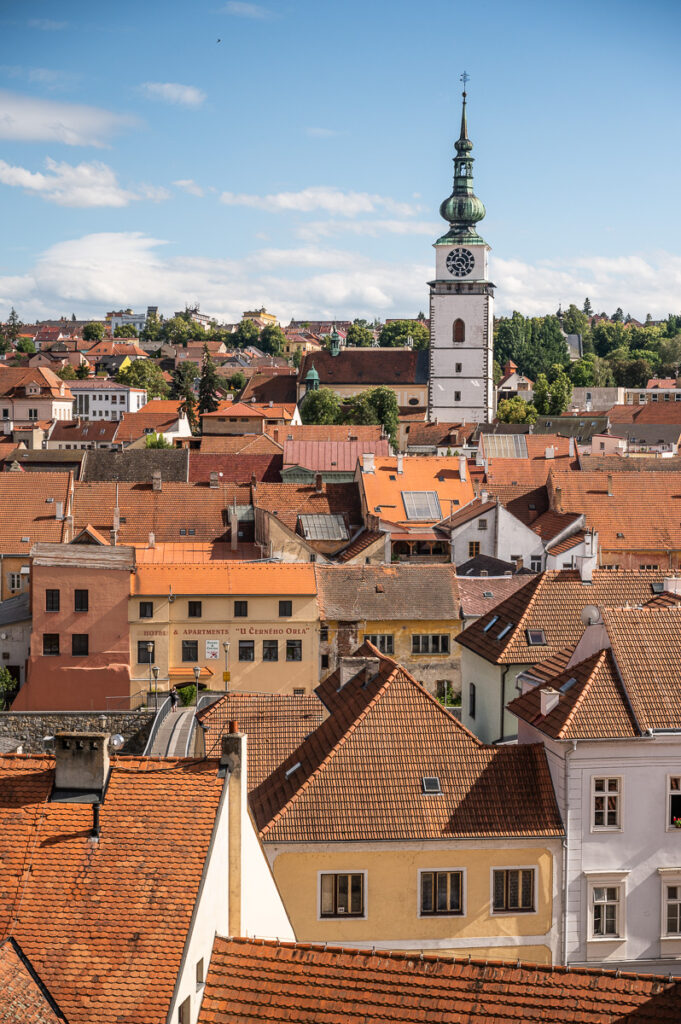 Třebíč, view of the UNESCO Jewish Quarter and the church tower