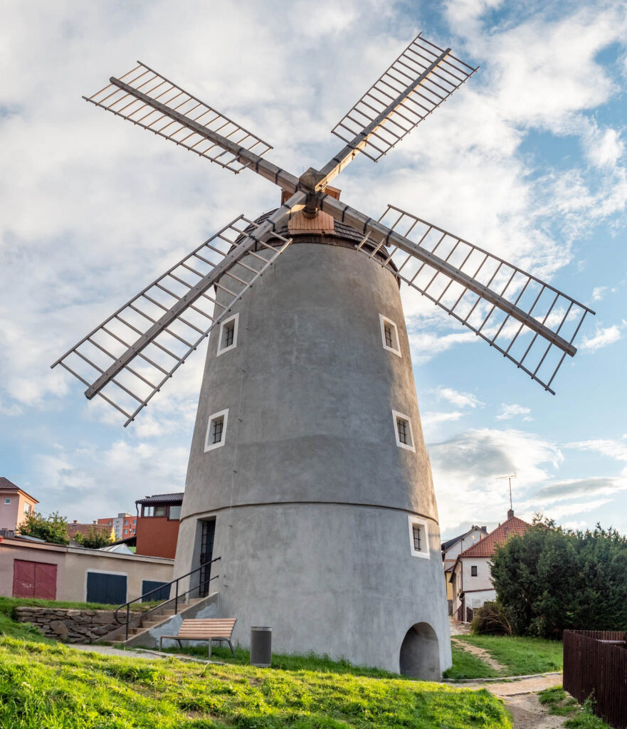 Windmill in Třebíč, trip tip Vysočina, Czech Republic