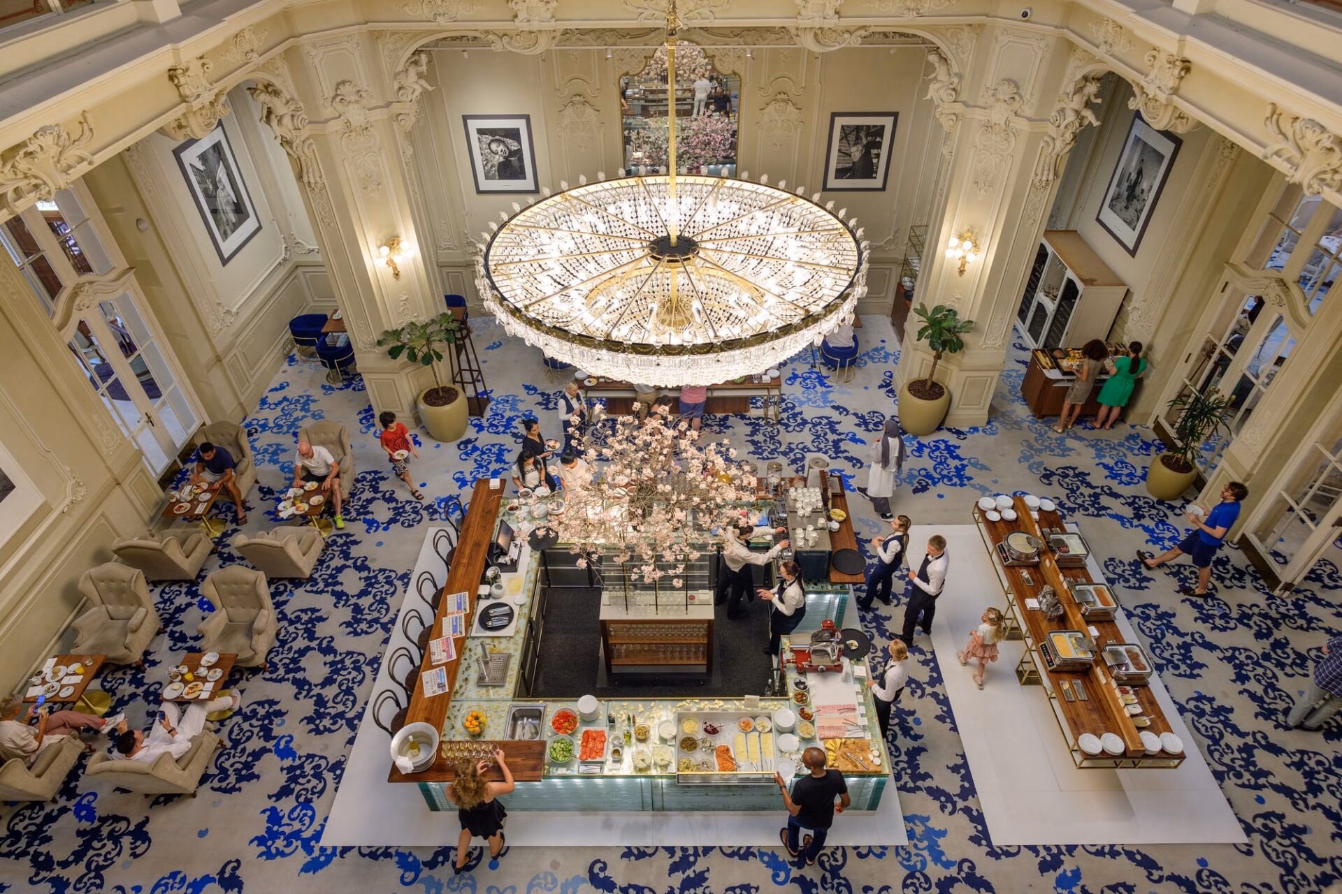 A festive breakfast in the Mala Dvorana hall at Grandhotel Pupp in Karlovy Vary