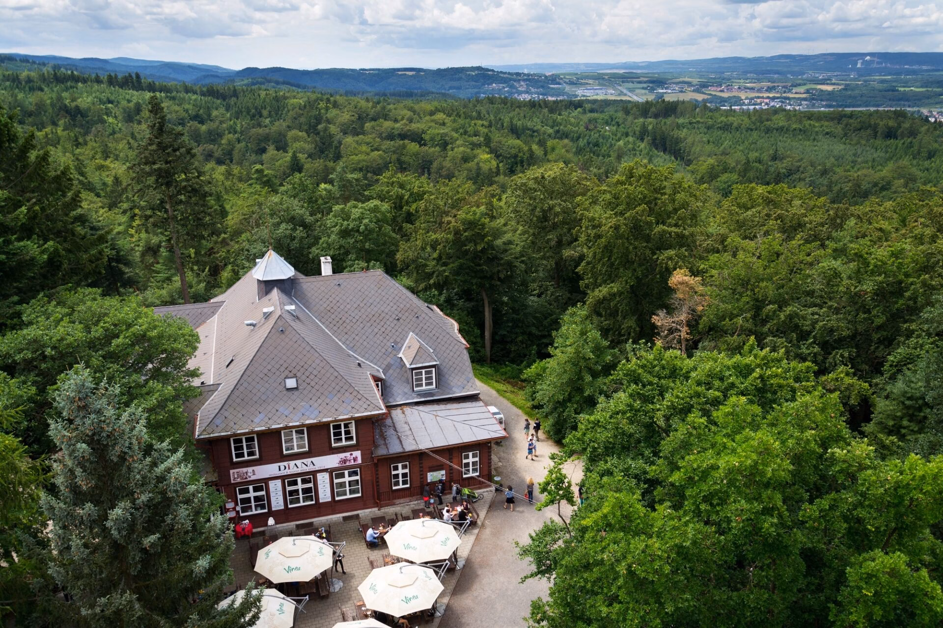 The Diana restaurant with views of the surrounding spa forests of Karlovy Vary