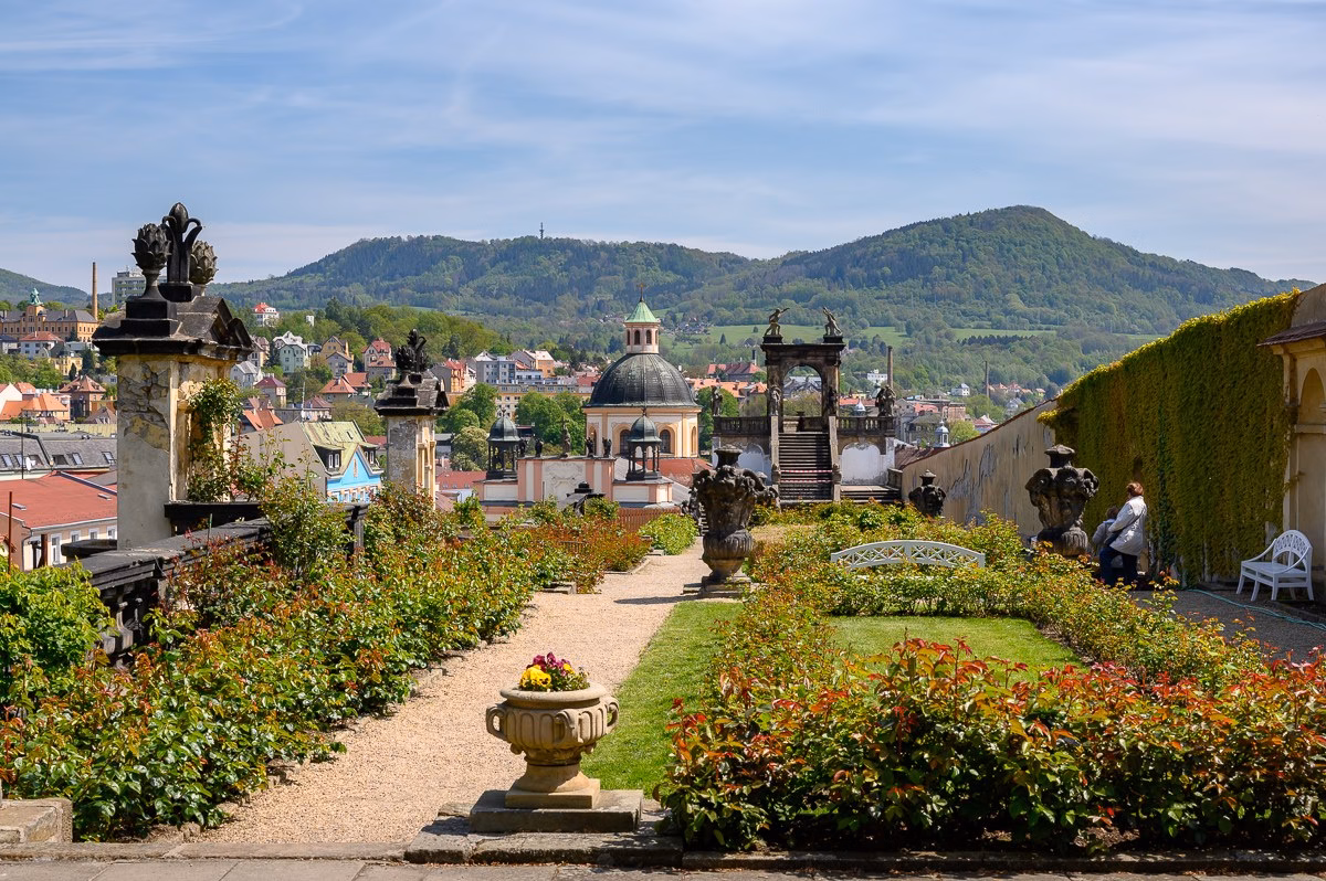 Rose Garden at Děčín Castle — view