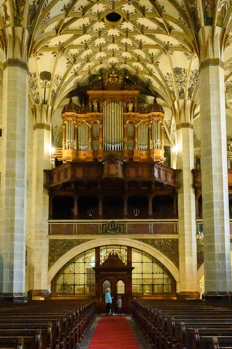 Historic organ inside Stadtkirche St. Marien in Pirna