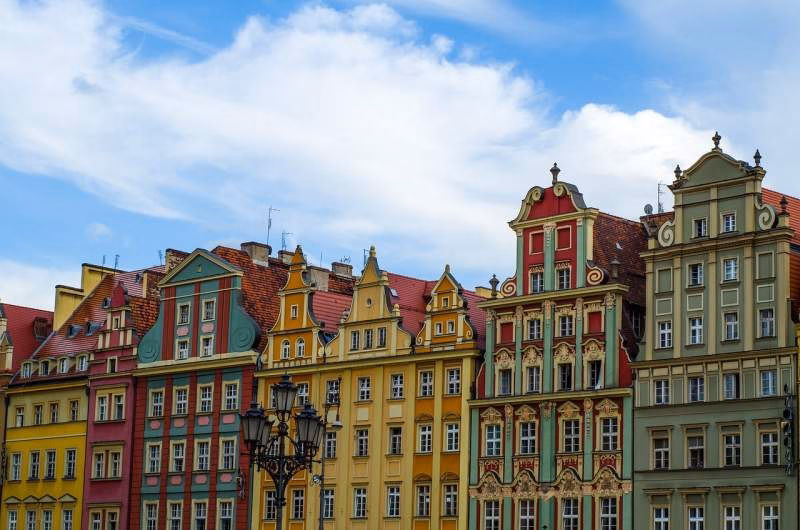 Buildings in Wroclaw's historic centre