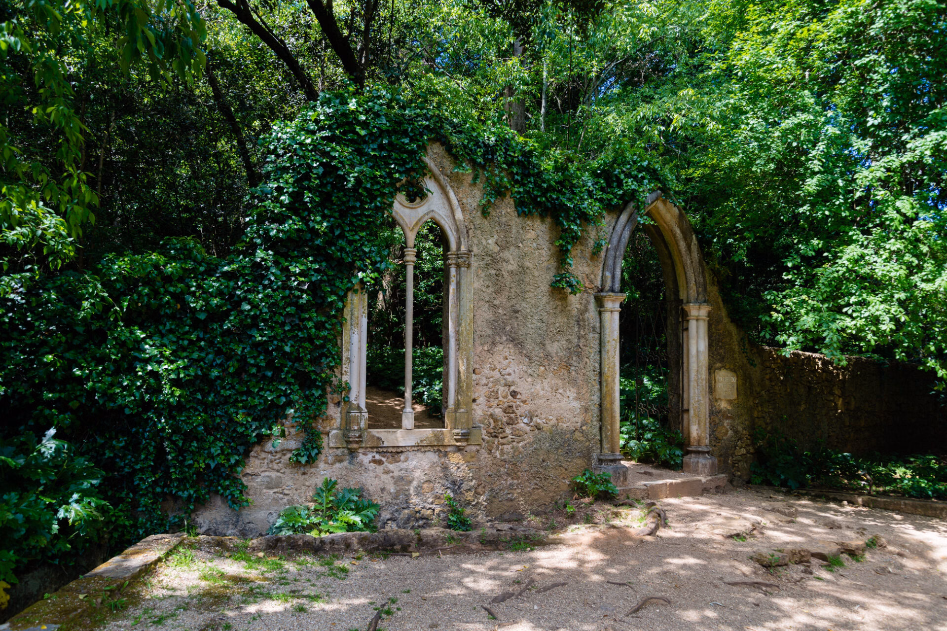 A ruin in the garden of Quinta das Lágrimas with the legend of Inês de Castro in Coimbra