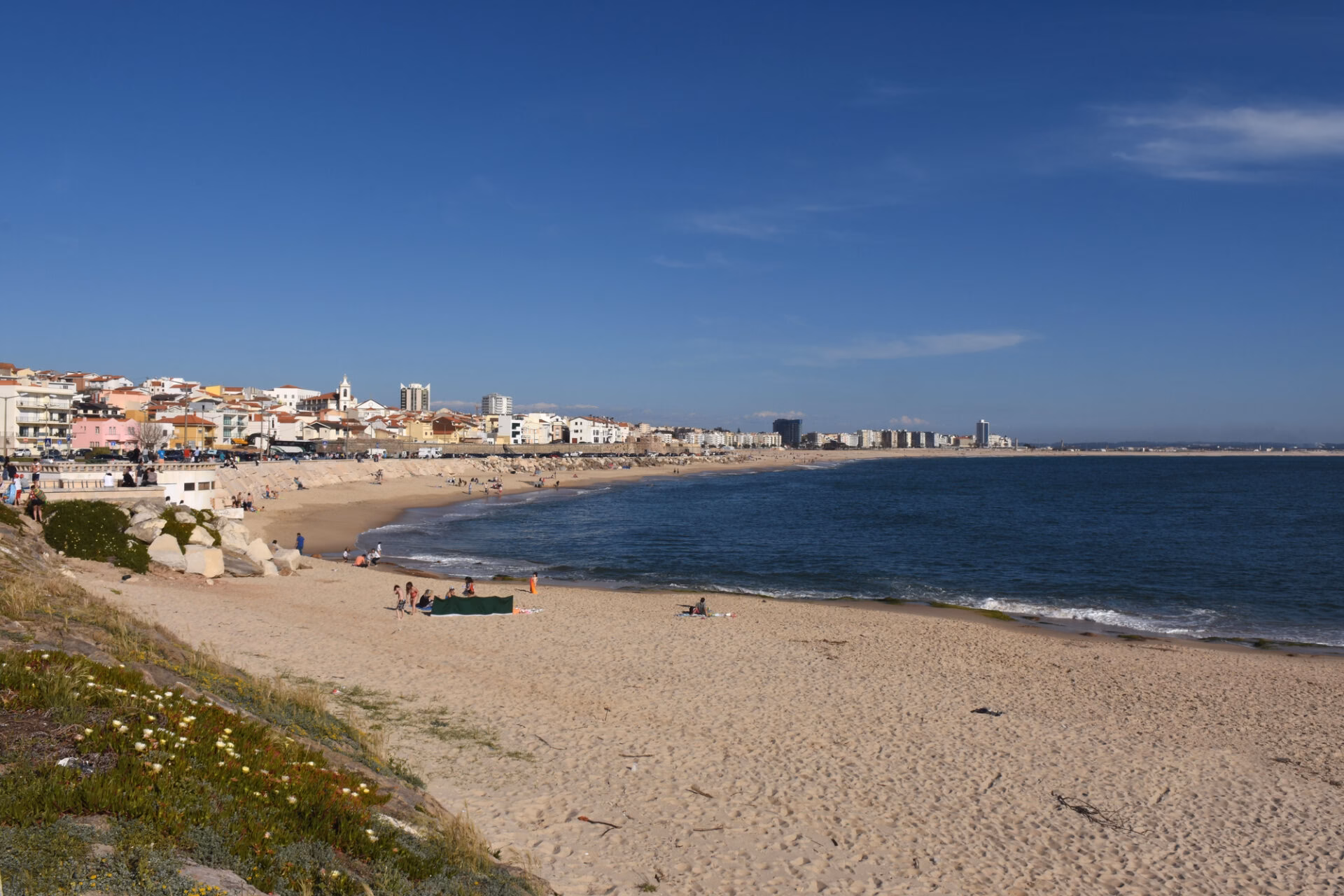 A wide sandy beach at Figueira da Foz on the Atlantic coast near Coimbra
