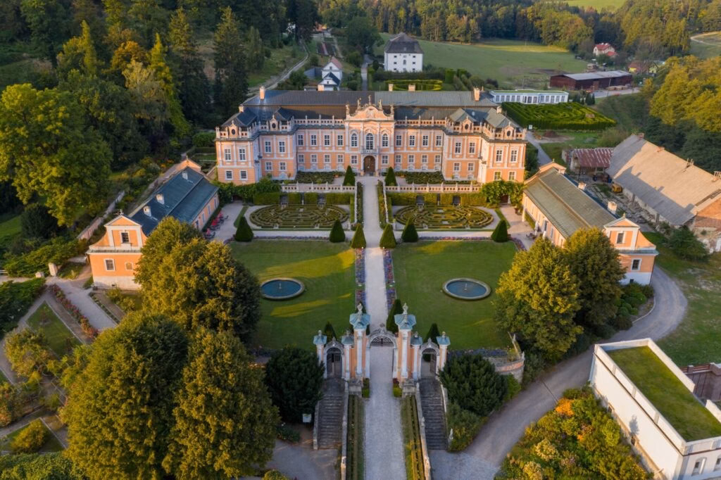 Rococo Nové Hrady château with French garden, near Litomyšl