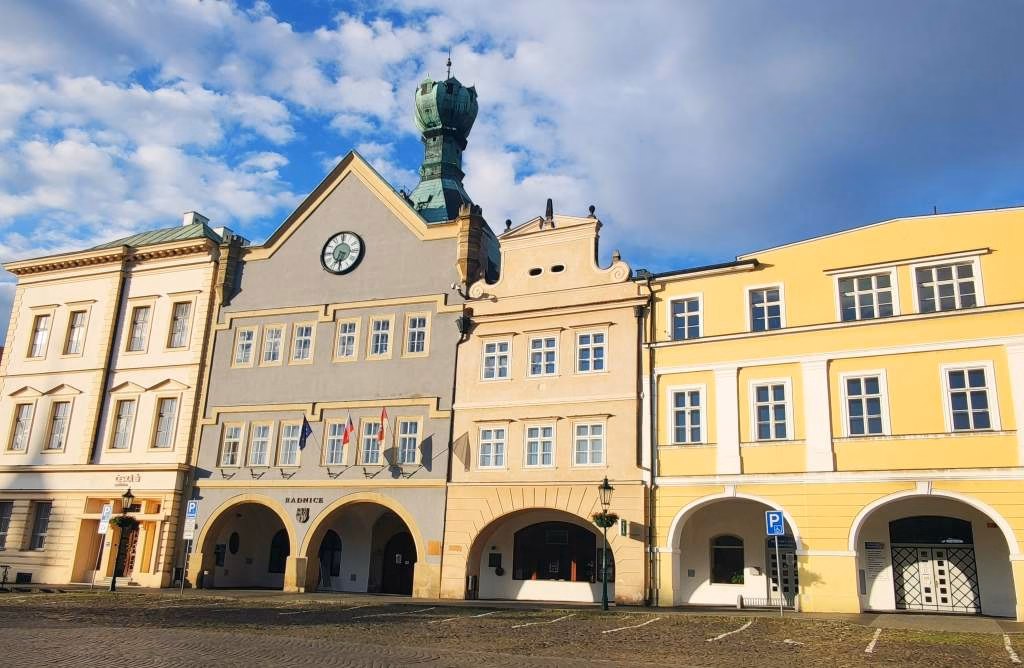 The Chalice House with its rooftop chalice on the main square in Litoměřice