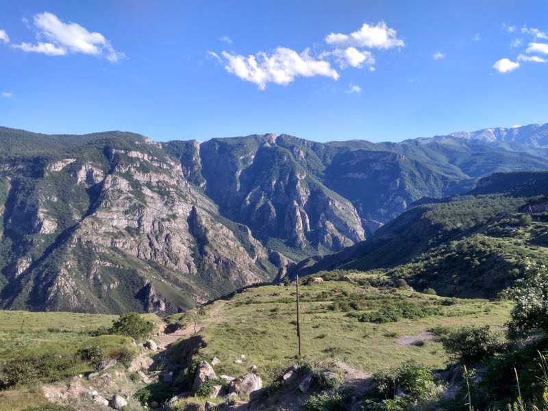 The Vorotan River canyon near Tatev Monastery in southern Armenia