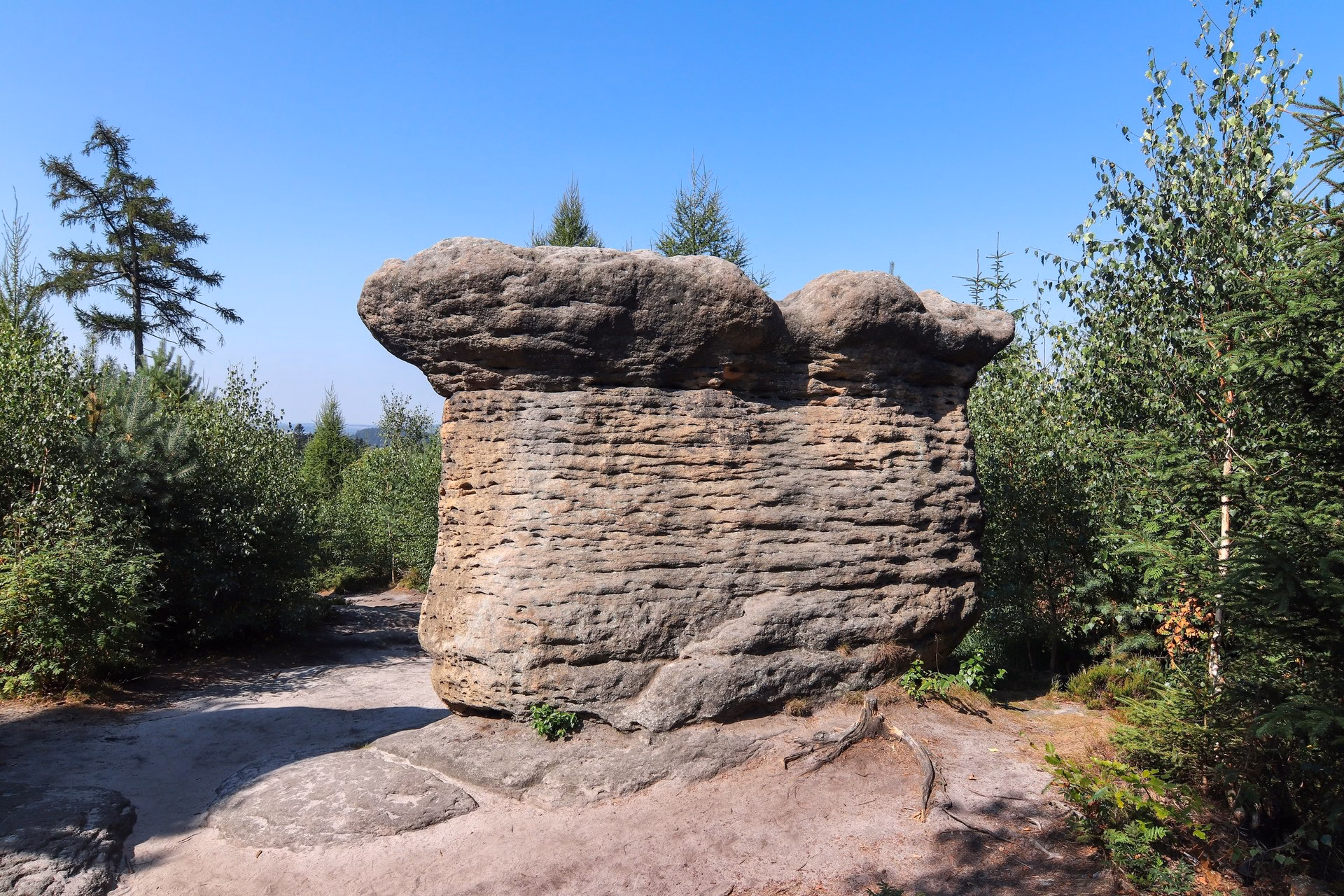 Broumov Walls - rock mushroom Sandstone rock mushroom in the Broumov Walls