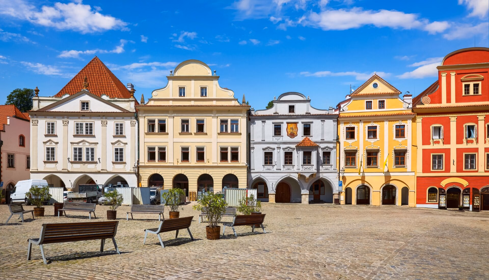 Svornosti Square Burgher houses on Svornosti Square in Cesky Krumlov