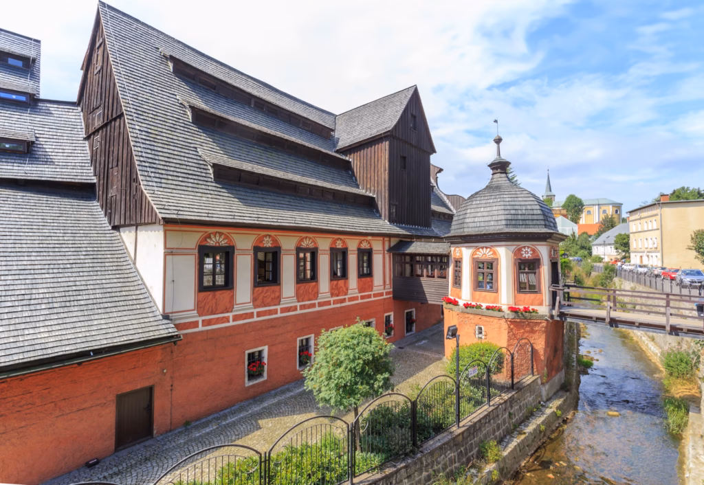 Baroque paper mill of the Paper Museum in Duszniki-Zdroj over the Bystrzycа River