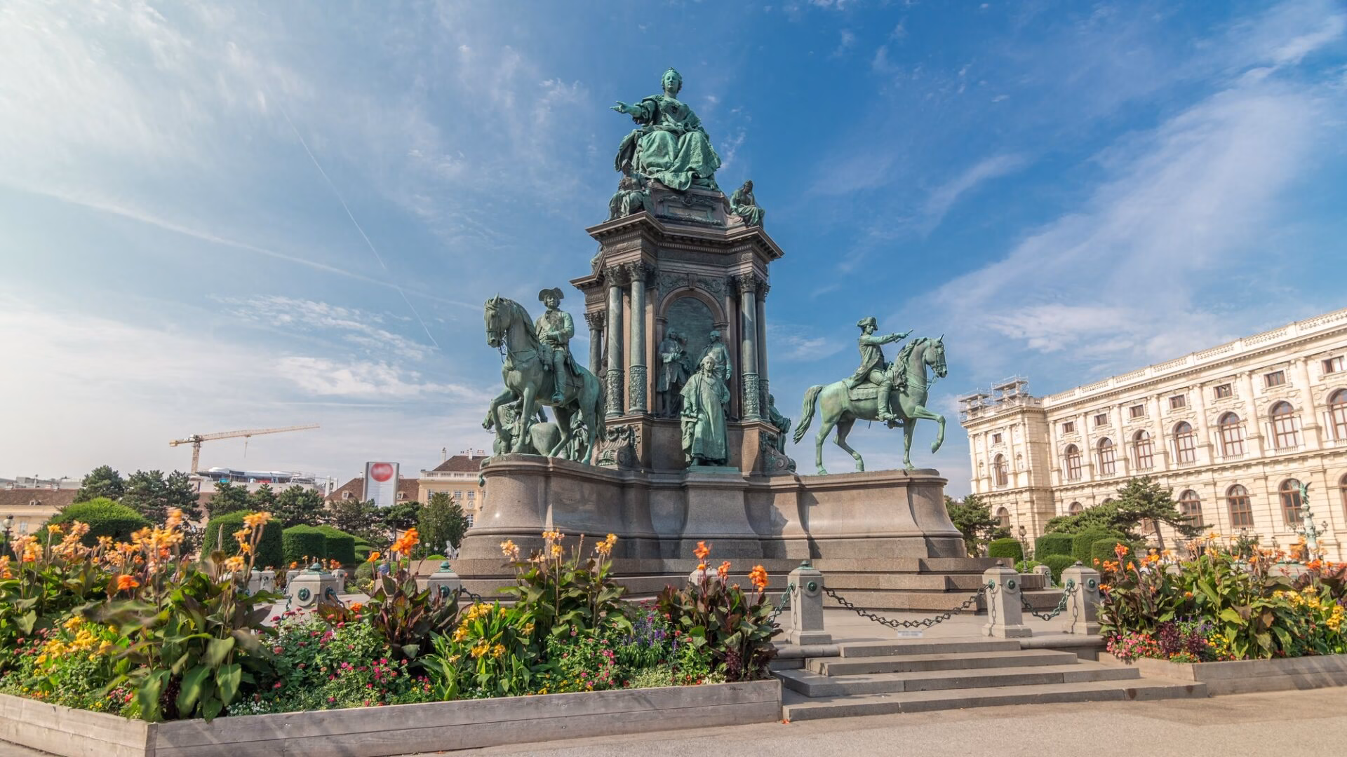 Maria Theresia-monument tussen musea in Wenen