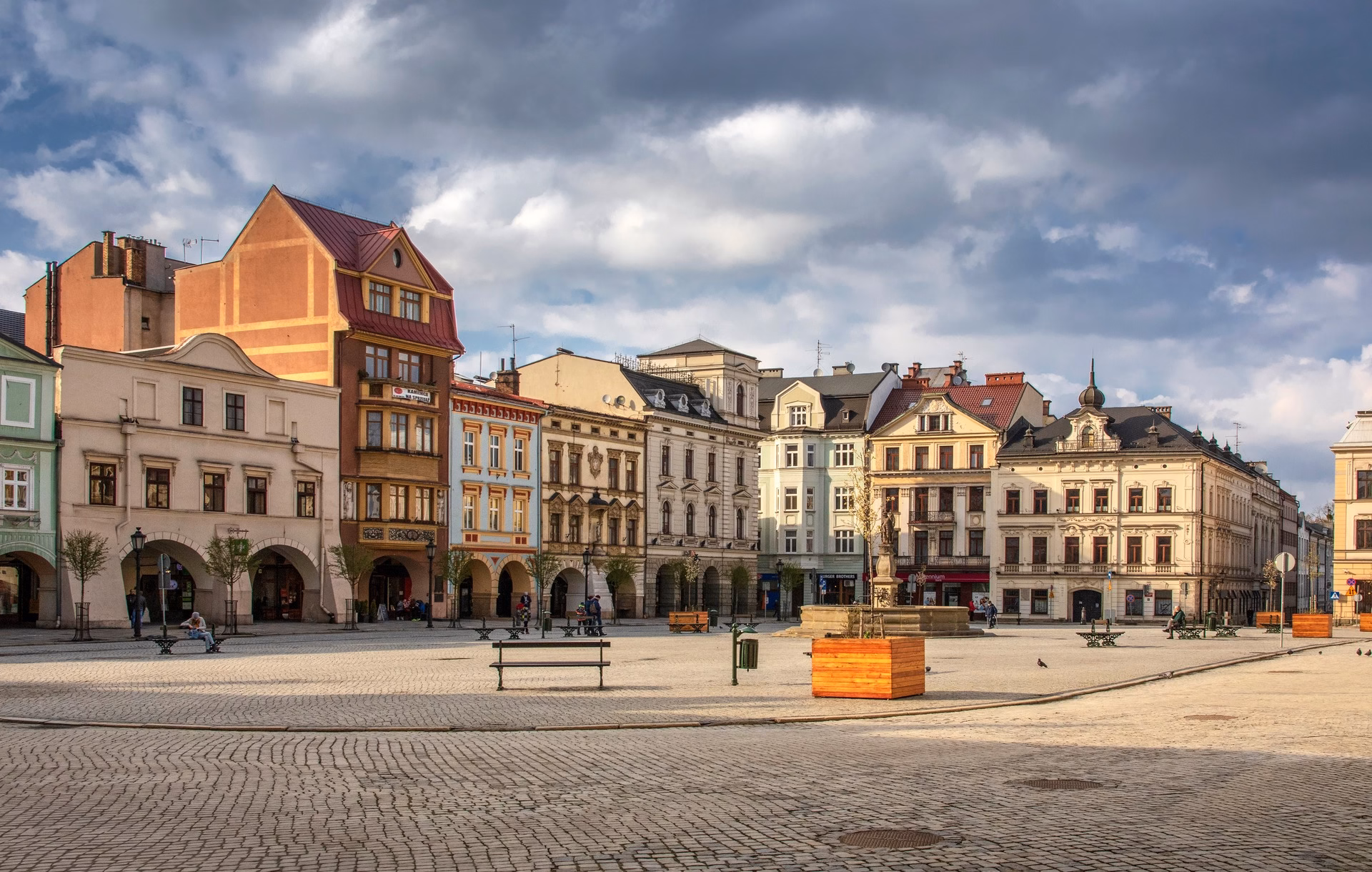 Townhouses with arcades on the Rynek in Cieszyn